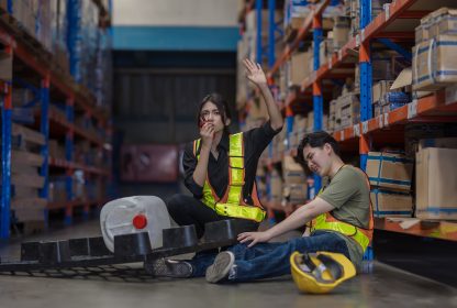 Duas pessoas envolvidas em um acidente de trabalho